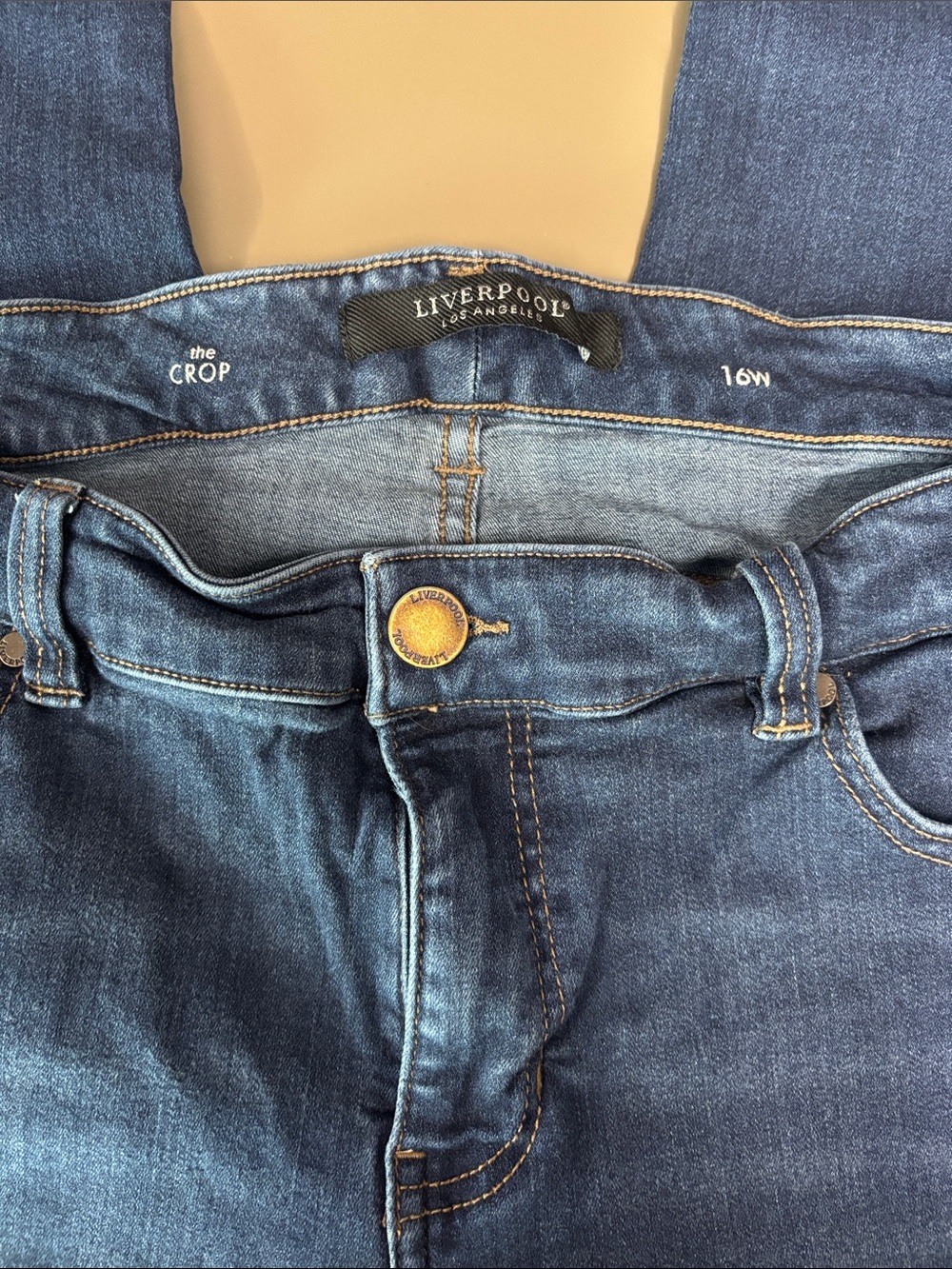 Liverpool Charlie Crop Wide Rolled Cuff Jean - Picture 6 of 6